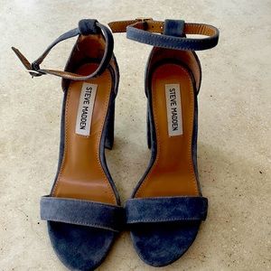 Light blue suede sandals